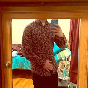 Express Rose pink and maroon dress shirt button up
